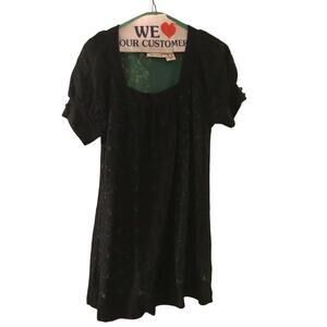 DKNY black lace dress Green accents medium